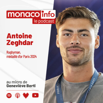 Portrait d'Antoine Zeghdar, rugbyman monégasque et médaillé d'or aux Jeux Olympiques de Paris.