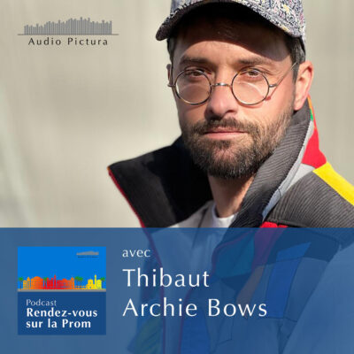 Thibaut Duval, créateur d'Archie Bows, et ses vestes recyclées, à Nice