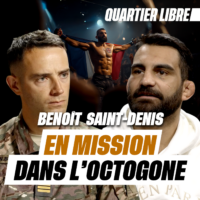Portrait de Benoît Saint-Denis, combattant MMA et ancien des forces spéciales, invité du podcast Quartier Libre.
