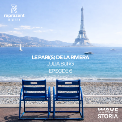 Visuel de l'épisode du podcast Le Pari(s) de la Riviera avec Julia Burg, responsable des relations presse à Monaco